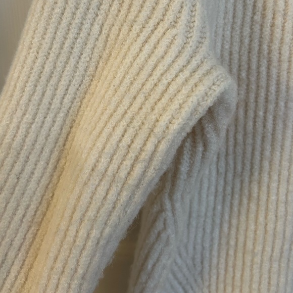 Madewell Northfield Mockneck Sweater Women's Medium Antique Cream Ribbed Soft - Picture 13 of 14